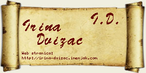 Irina Dvizac vizit kartica